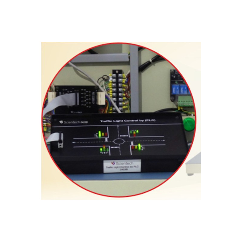Scientech2423B Traffic Light Control By PLC