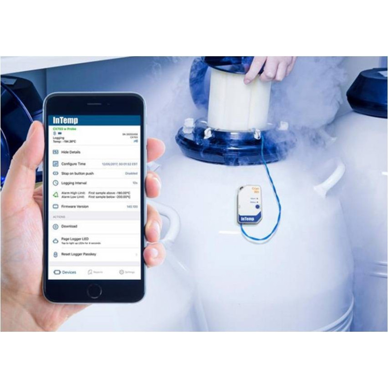 CX702 InTemp Cryogenic Logger  (-200° to 50°C) Single Use Data Logger