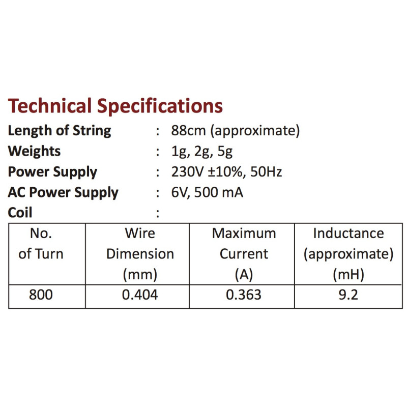 Nvis 6056 Laboratorio para el Estudio del Efecto Vibrador Eléctrico de Melde
