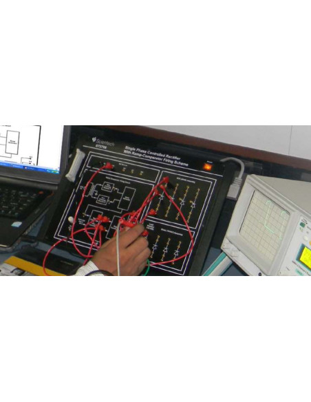 Scientech2708 Laboratório de Rectificador Controlado de Fase Única com Esquema de Ignição de Comparador de Rampa