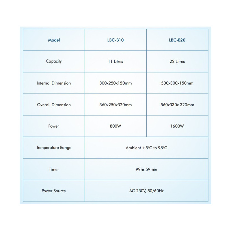 LBC-B10 General Purpose Water Bath (11 L/ 800 W)