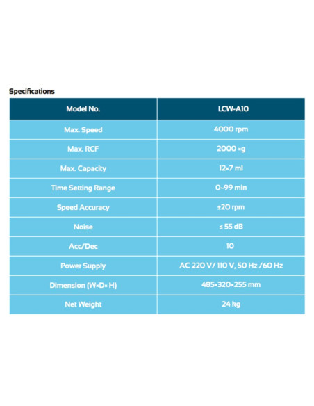 LCW-A10 Centrífuga de Lavagem de Células
