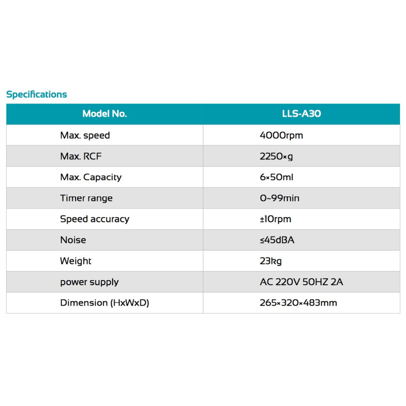 LLS-A30 Low Speed Centrifuge (4000 rpm)