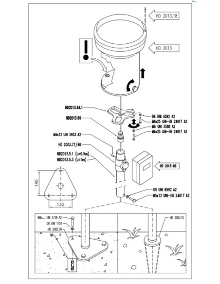 HD 2003.75 Tip Ground for Rain Gauge