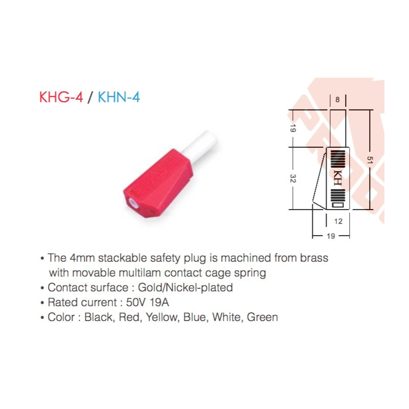 KHG-4 / KHN-4 (Tapón de Seguridad Apilable de 4 mm)