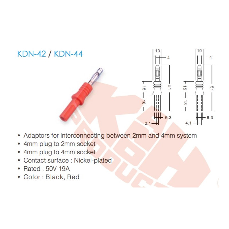 KDN-42 / KDN-44 (Adaptadores de Interligação entre 2 mm e 4 mm)