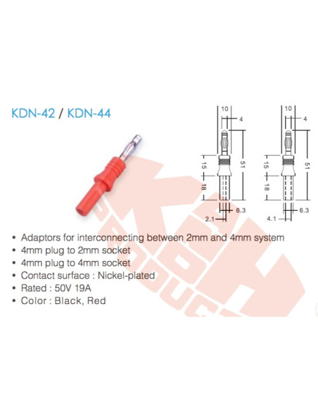 KDN-42 / KDN-44 (Adaptadores Interconexión entre 2 mm y 4 mm)