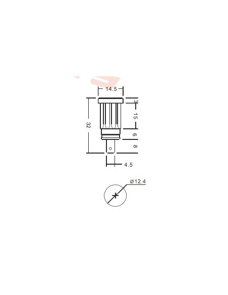 KFG-4 / KFN-4 (Enchufe de 4 mm Amovibles para Soldar o de Terminación Rápida de 6,4 mm y Agujero de Montaje 12.4 mm)