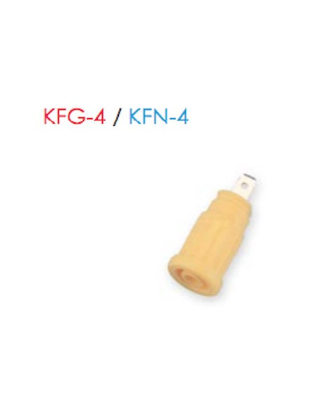 KFG-4 / KFN-4 (Enchufe de 4 mm Amovibles para Soldar o de Terminación Rápida de 6,4 mm y Agujero de Montaje 12.4 mm)